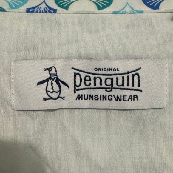 PENGUIN Mens Short Sleeve Button Down Stretch Geometric Casual Shirt NWT Medium - Picture 6 of 9